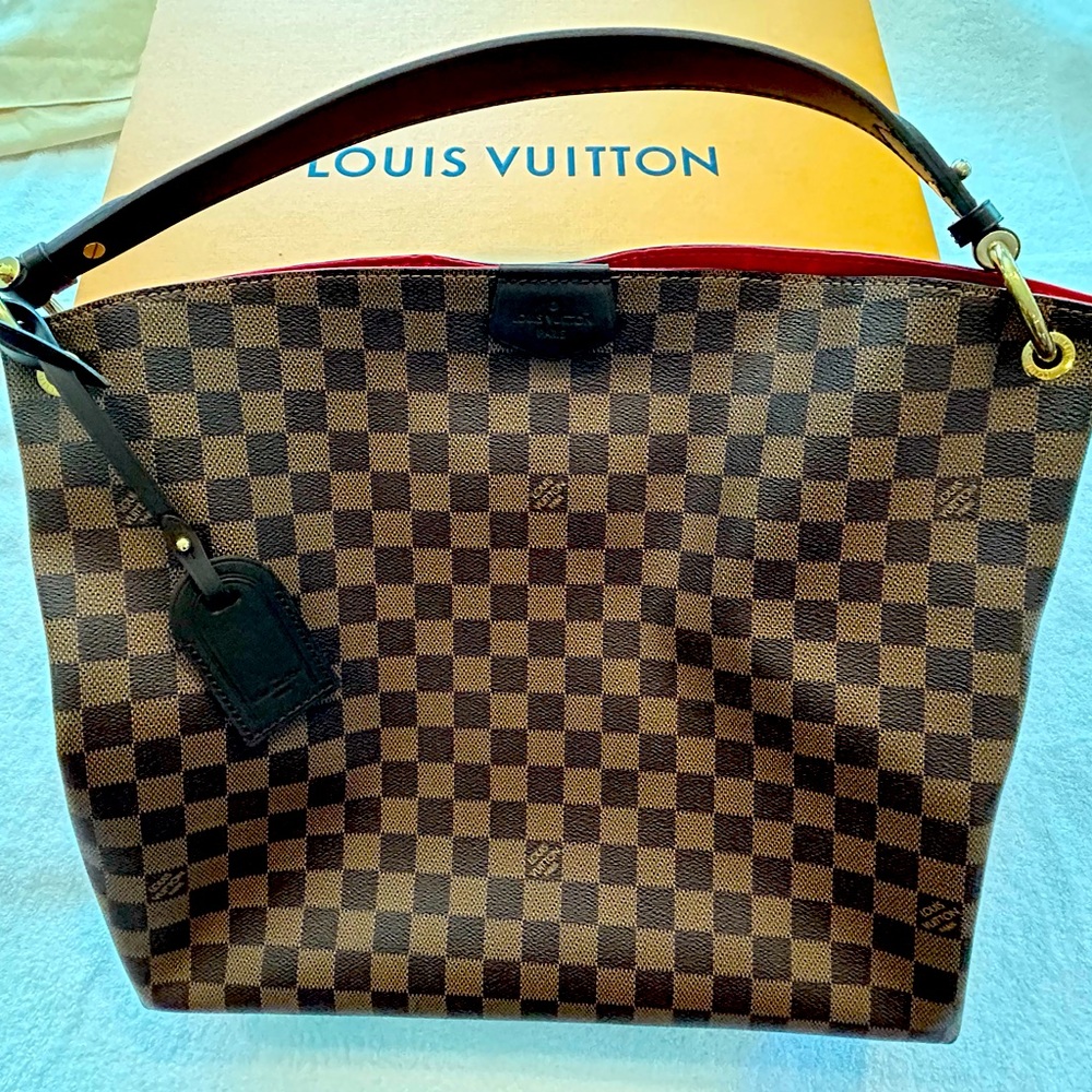 Authentic Louis Vuitton Graceful MM Damier Ebene  Shoulder Bag w/dust bag/box.